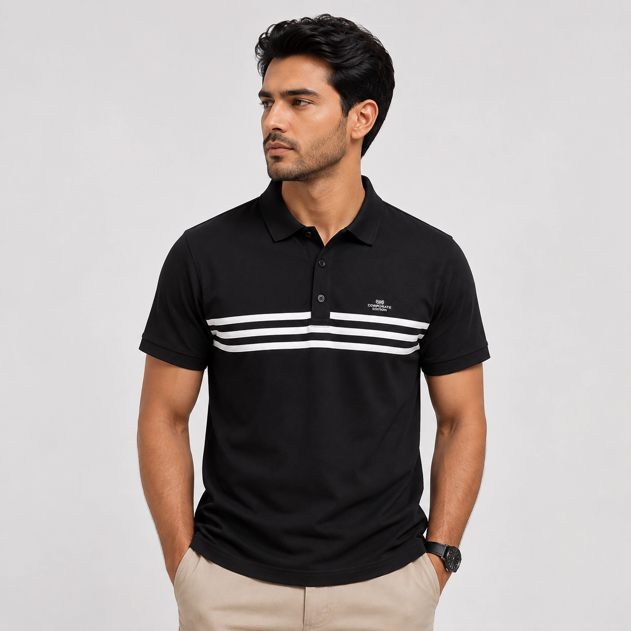 Classic Stripe Polo Shirt - Image 3